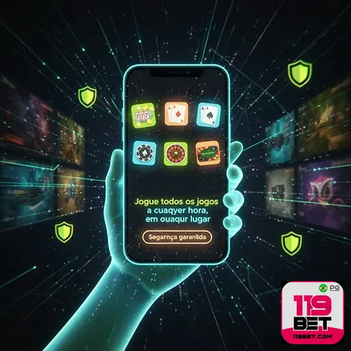 Pessoa jogando no cassino móvel da 119bet