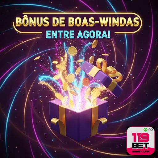 Imagem promocional do 119bet destacando bônus, com o logo do site 119bet.