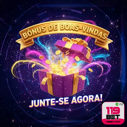 Imagem promocional do 119bet destacando o bônus especial, com o logo do 119bet ao fundo.