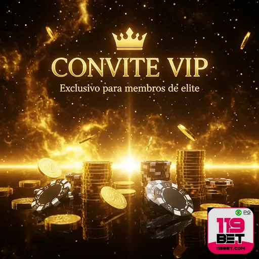 Imagem promocional do 119bet com destaque para o programa VIP05 e vantagens exclusivas do site.